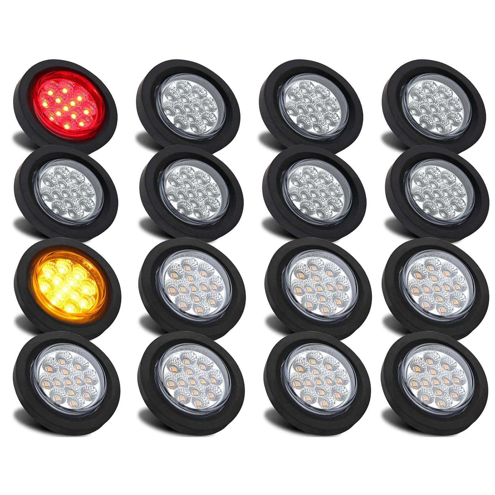 Partswcgg 2.5 inch amber marker light with clear lens improves trailer visibility