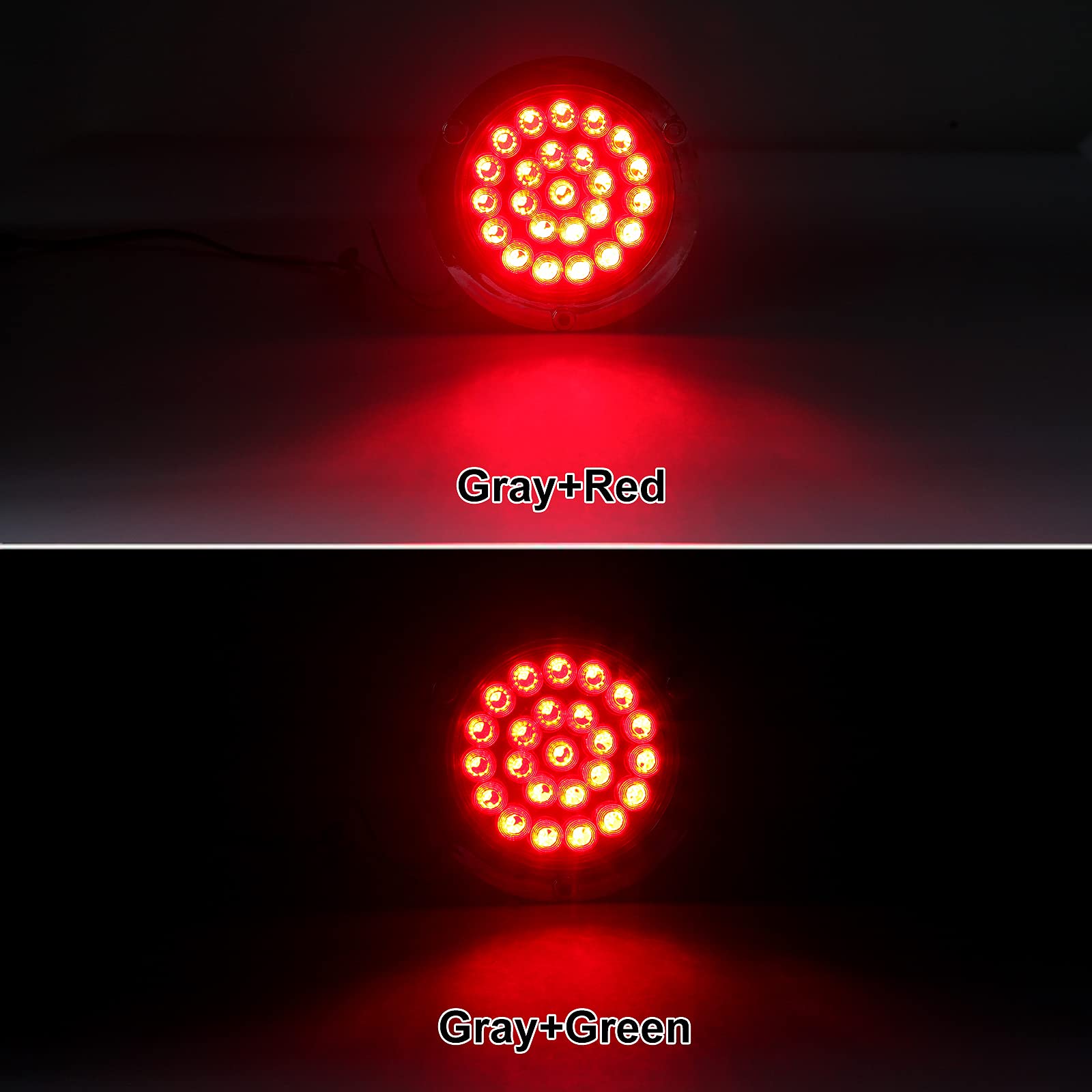 Partswcgg 24LED round trailer light provides bright stop and turn signals