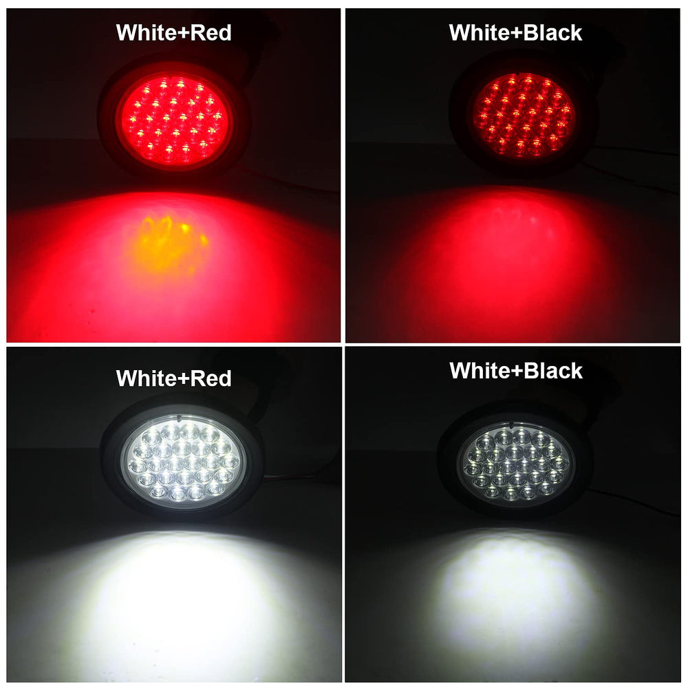 Partswcgg white backup light for 4-inch round LED trailer light to aid reversing.