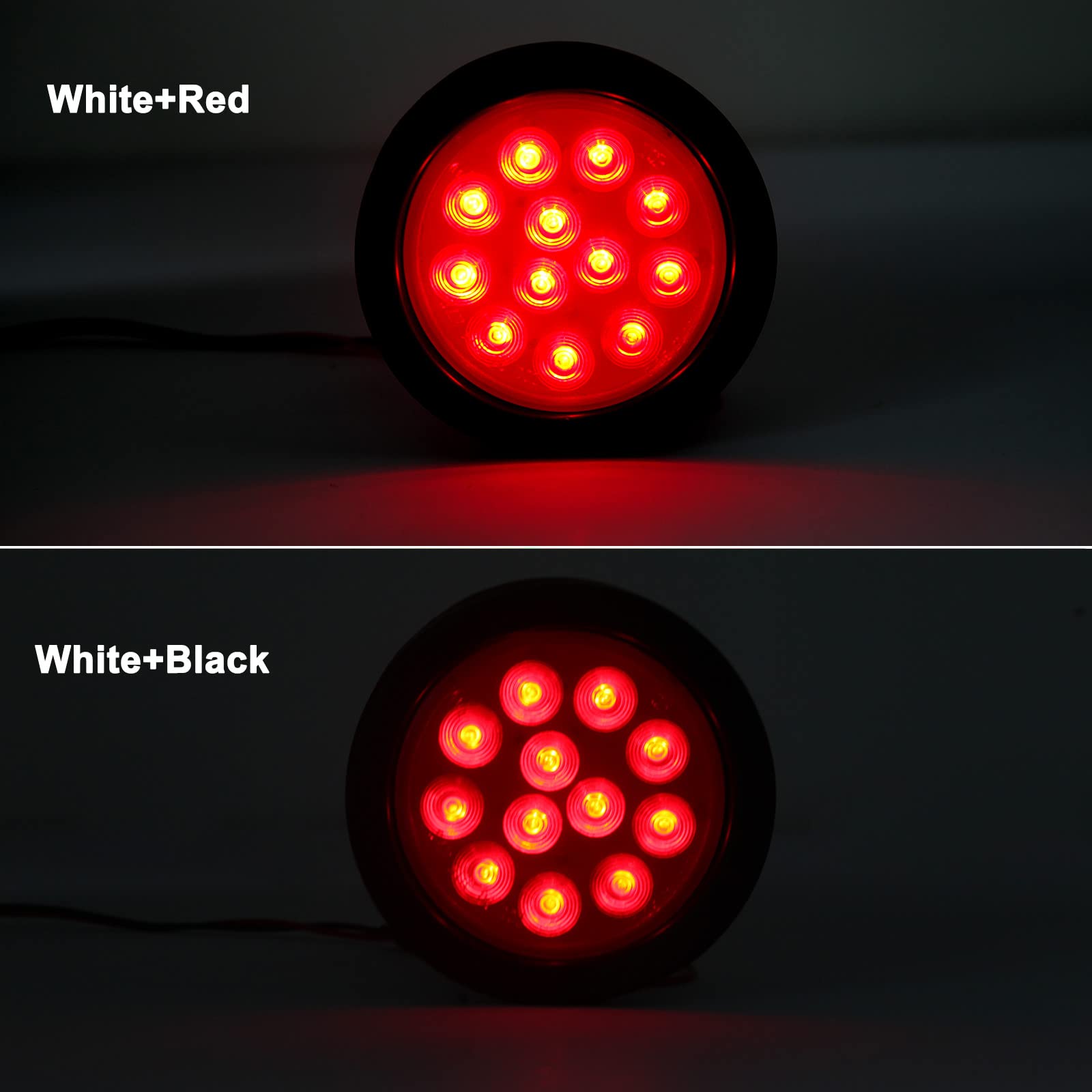 Partswcgg sealed grommet round LED tail light highlights waterproof sealing for outdoor use.