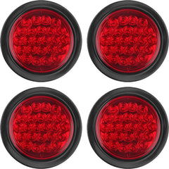 Partswcgg 4-inch round LED trailer tail light with 24 red LEDs for bright visibility
