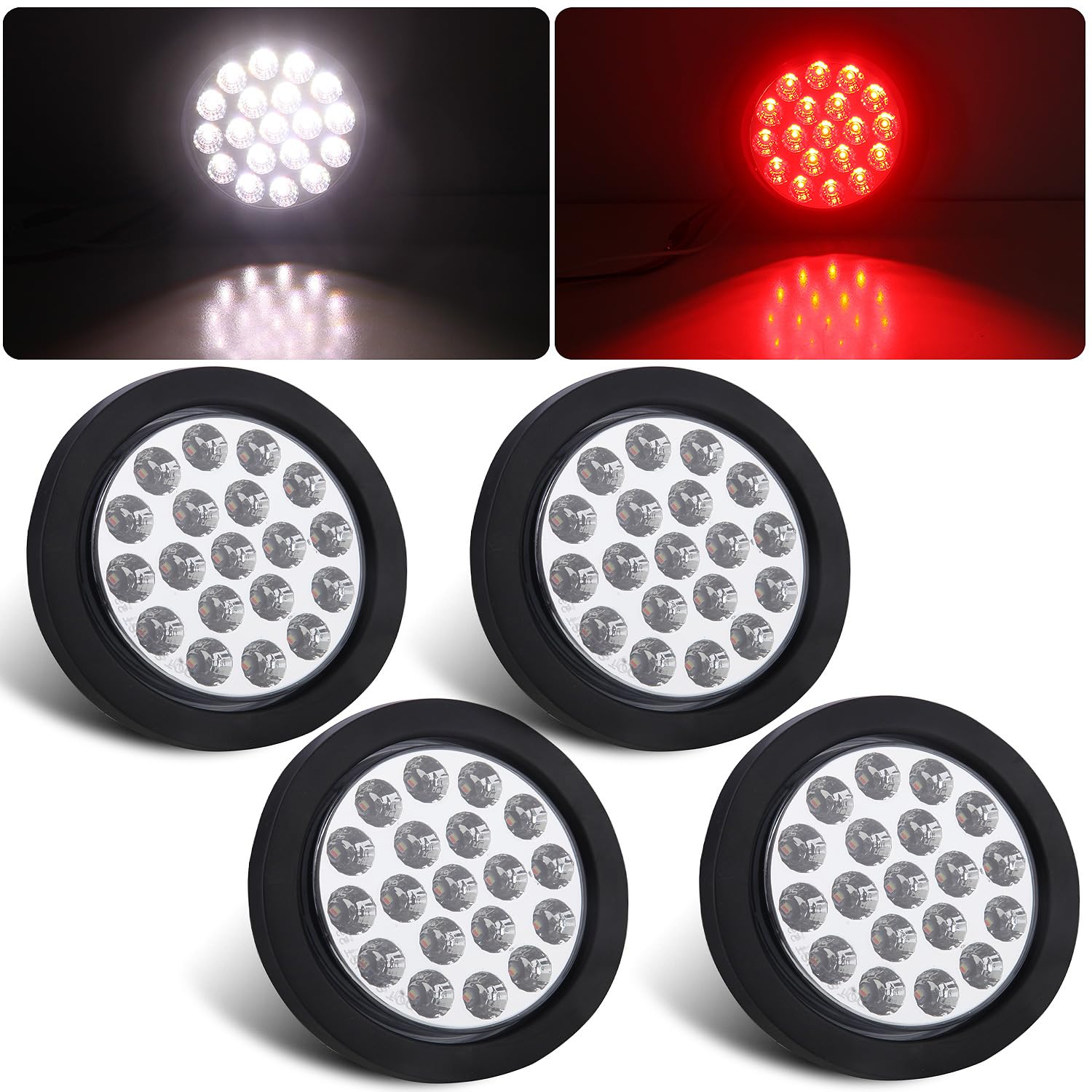 Partswcgg 4-inch round red stop light enhances trailer signaling.