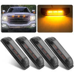 Partswcgg 4-inch smoked amber LED grille light improves visibility and style.