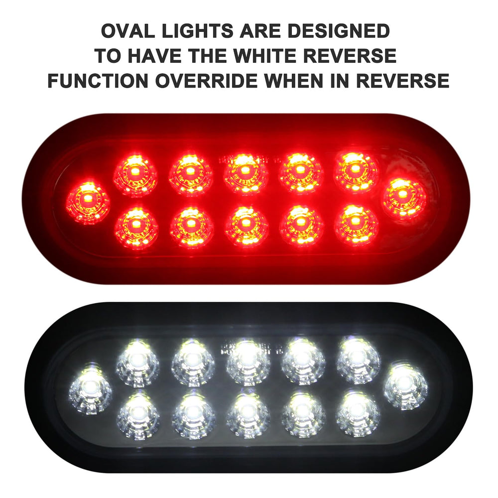 Partswcgg 6in oval dual-taillight with rubber grommet ready for flush mounting.