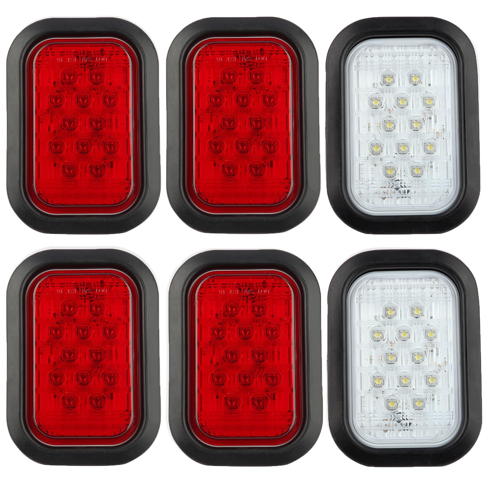 Partswcgg 6pc LED tail lights set boosts trailer visibility for trailers and trucks.