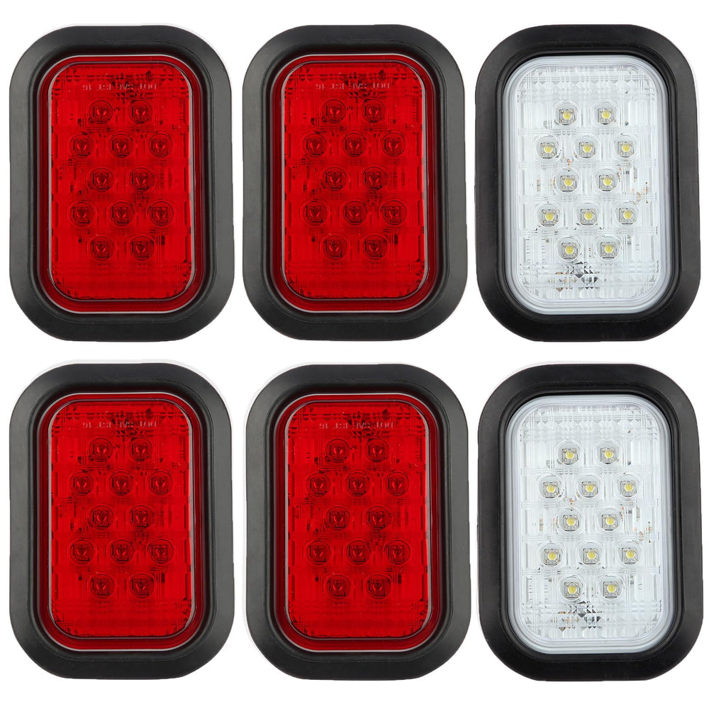 Partswcgg 6pc LED tail lights set boosts trailer visibility for trailers and trucks.