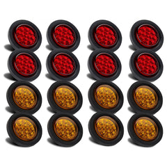 Partswcgg amber 2.5-inch LED marker light enhances trailer visibility at night.