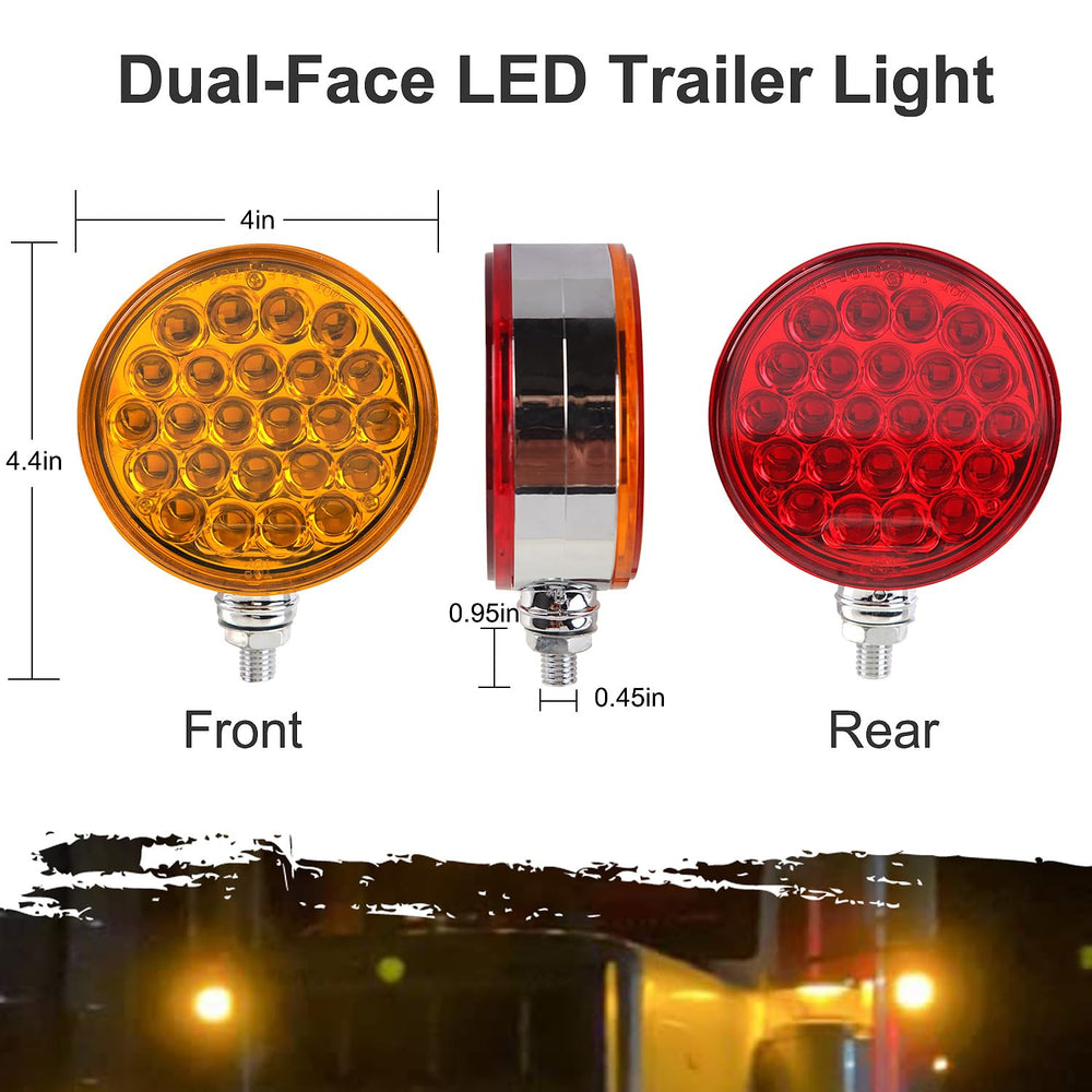 Partswcgg amber front lens for enhanced daytime signaling.