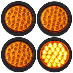 Partswcgg 4-inch amber strobe light on trailer for enhanced towing visibility