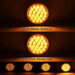 Partswcgg amber strobe light in rugged outdoor setting showing waterproof performance