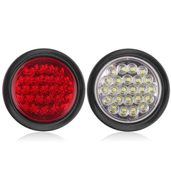 Partswcgg round LED turn signal red for clear on-road signaling.