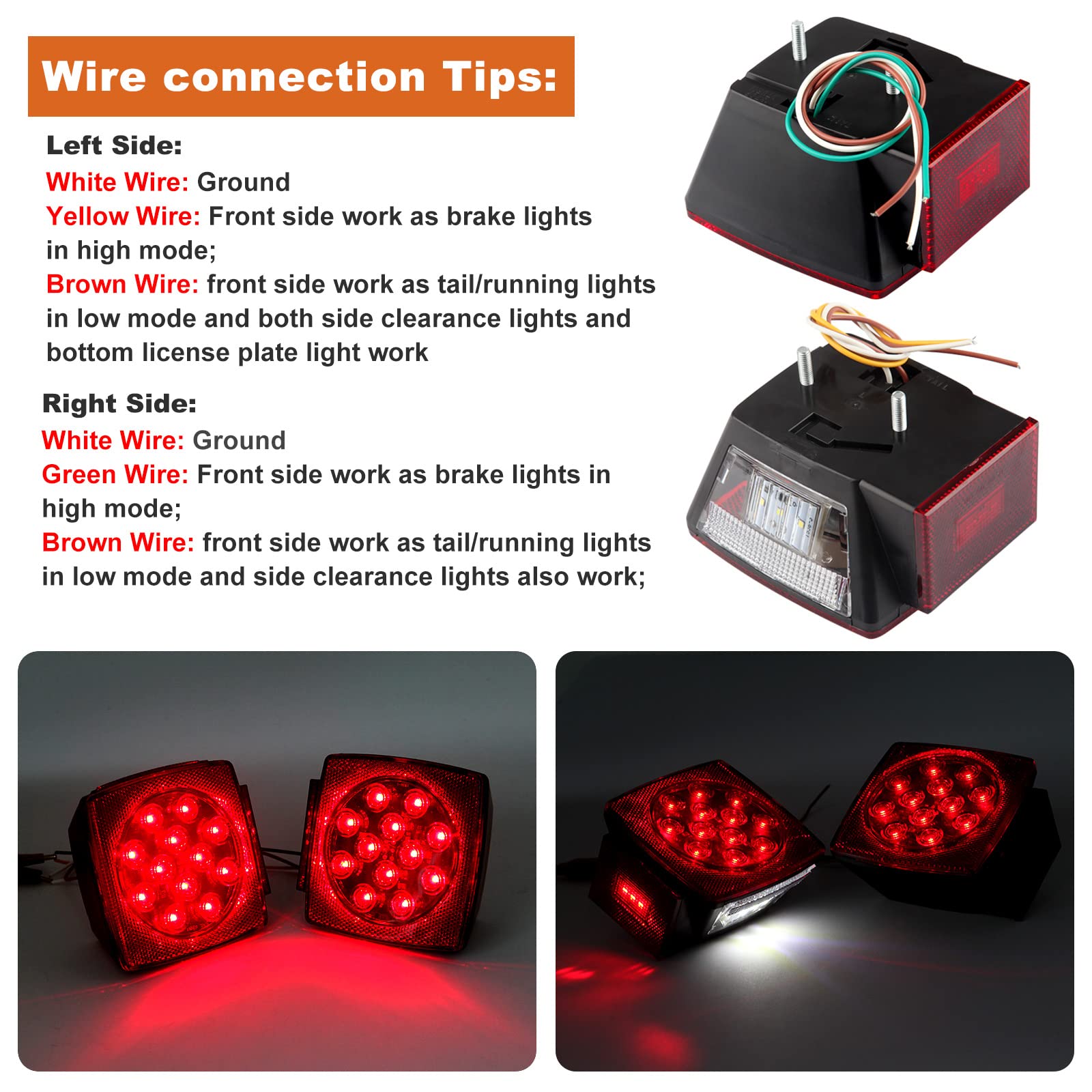 Partswcgg mini oval marker lights 6pc improve side visibility for trailers.