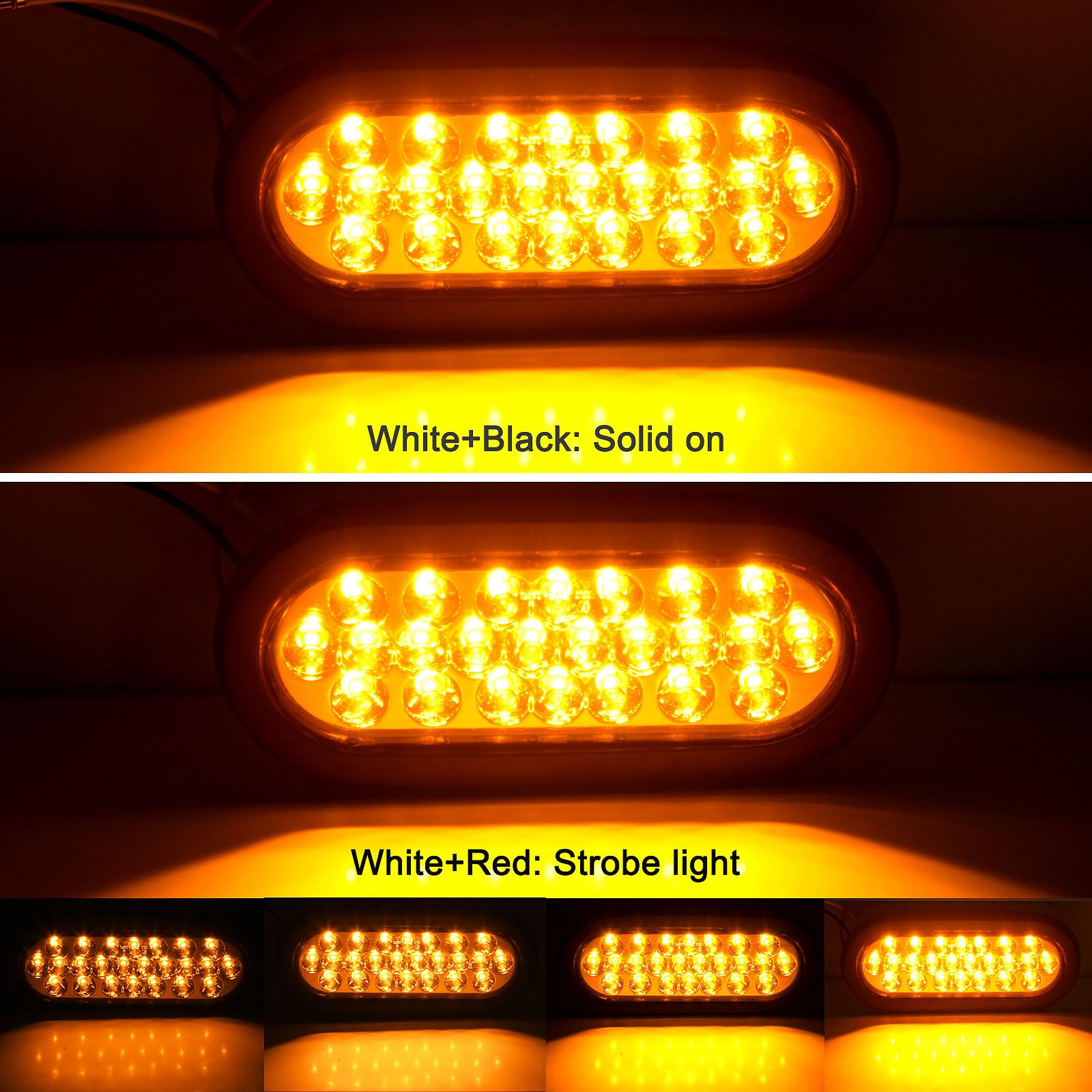 Partswcgg oval LED strobe light with grommet kit for flush installation