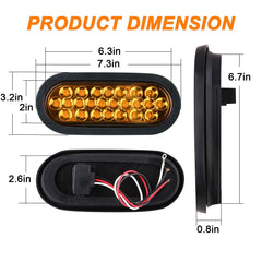 Partswcgg oval LED strobe light side mount, rugged and weatherproof