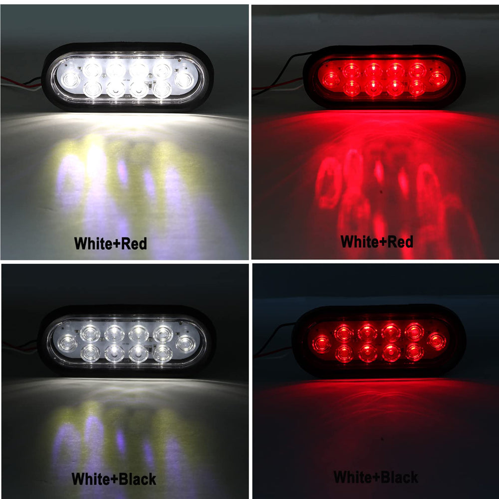 Partswcgg red oval LED tail light delivers bright braking visibility on trucks.