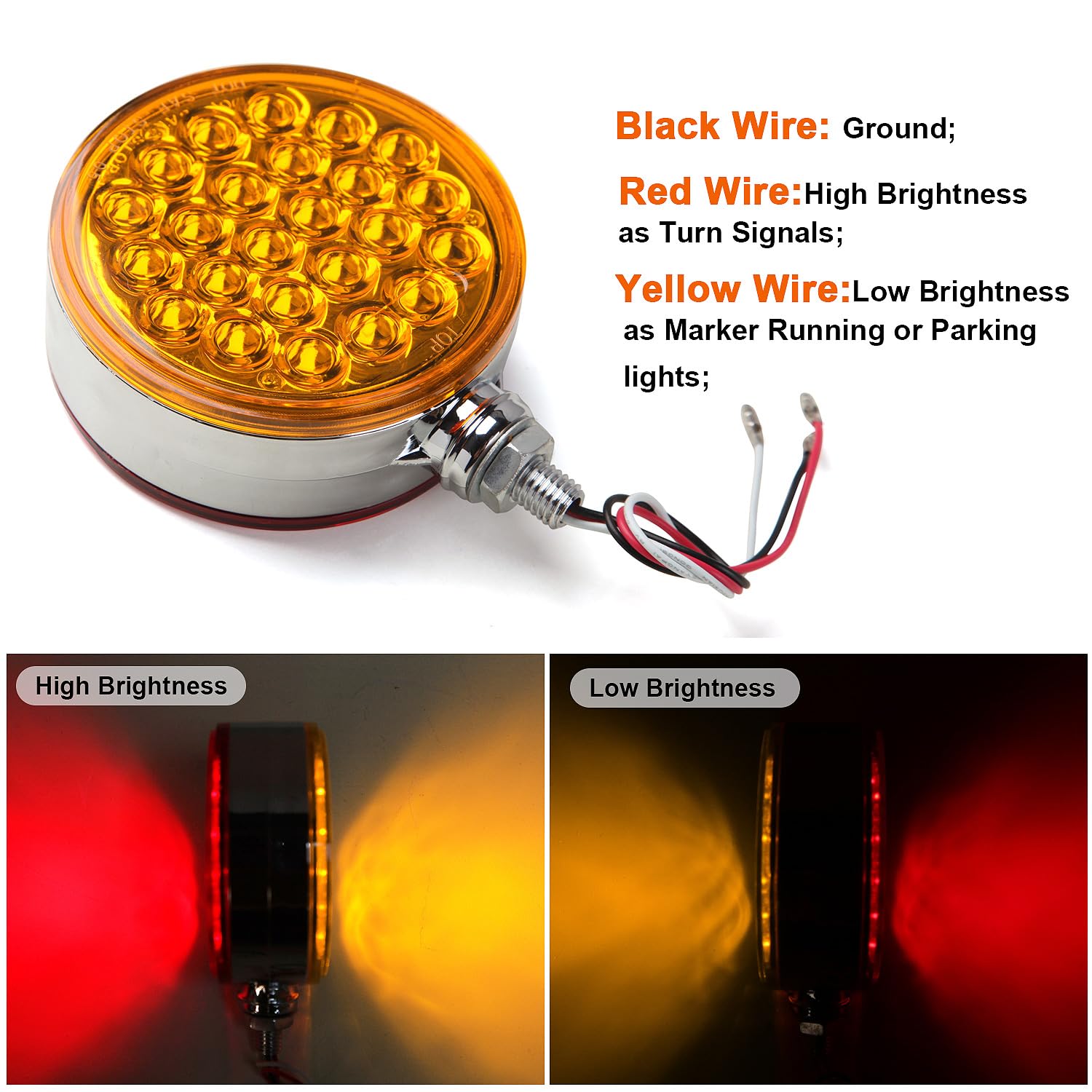 Partswcgg red rear lens enhances rear visibility and braking signals.