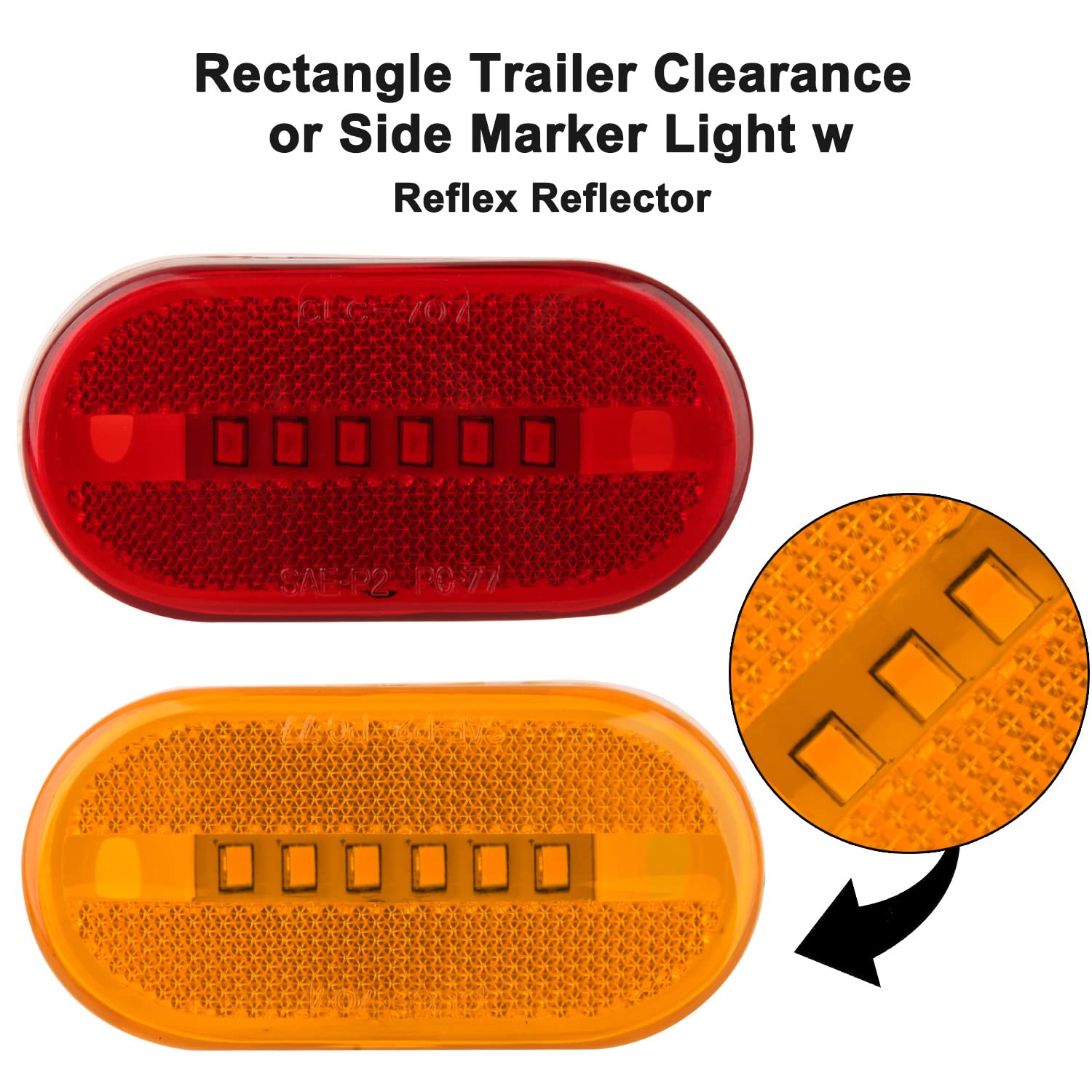 Partswcgg red 4in rectangle LED marker light for rear signaling