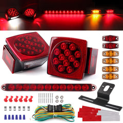 Partswcgg square rear tail lights 2pc provide bright trailer signaling.