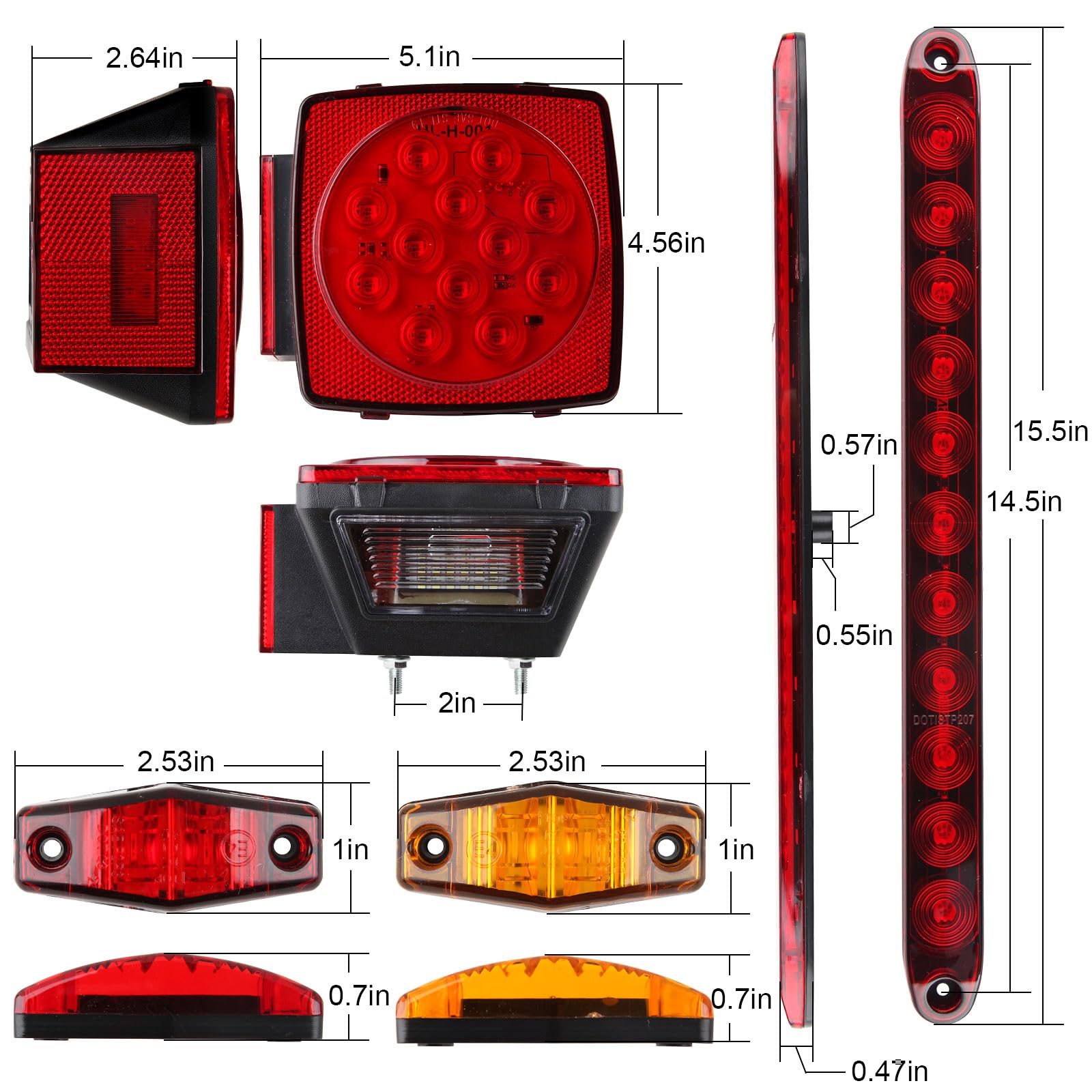 Partswcgg square rear tail lights improve stop and turn signaling.