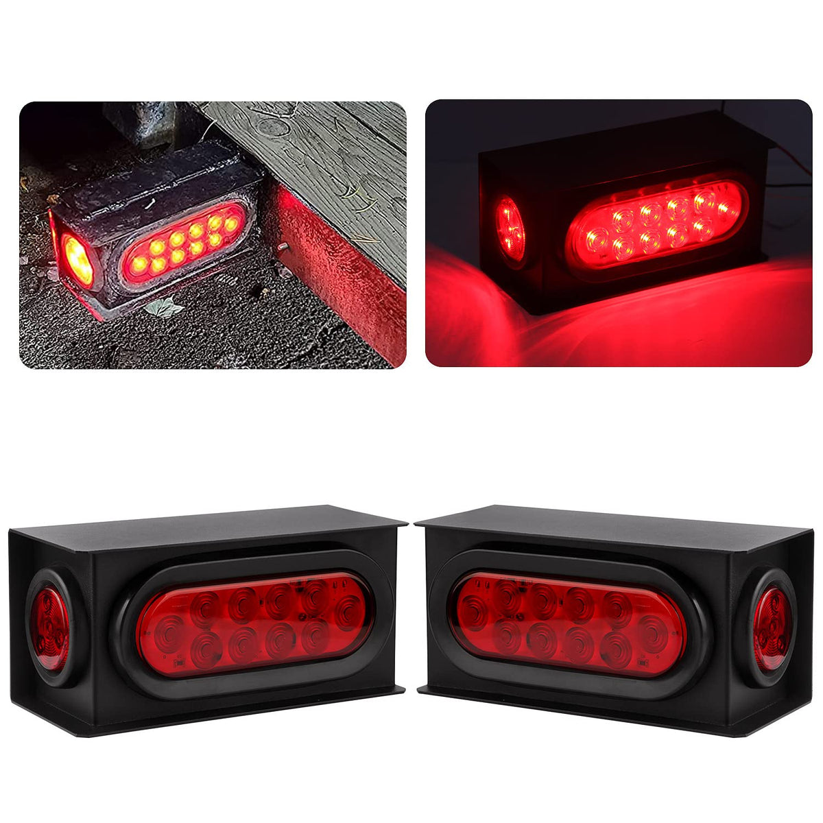 Partswcgg steel trailer light boxes kit with rugged housing for durability.