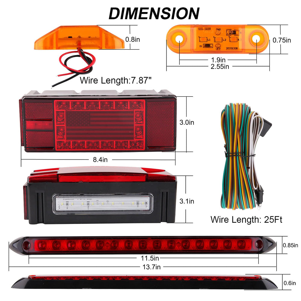 Partswcgg mini oval marker lights marking trailer edges for visibility