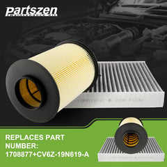 Partszen CA11114 cabin air filter side profile shows compact OE-style design.
