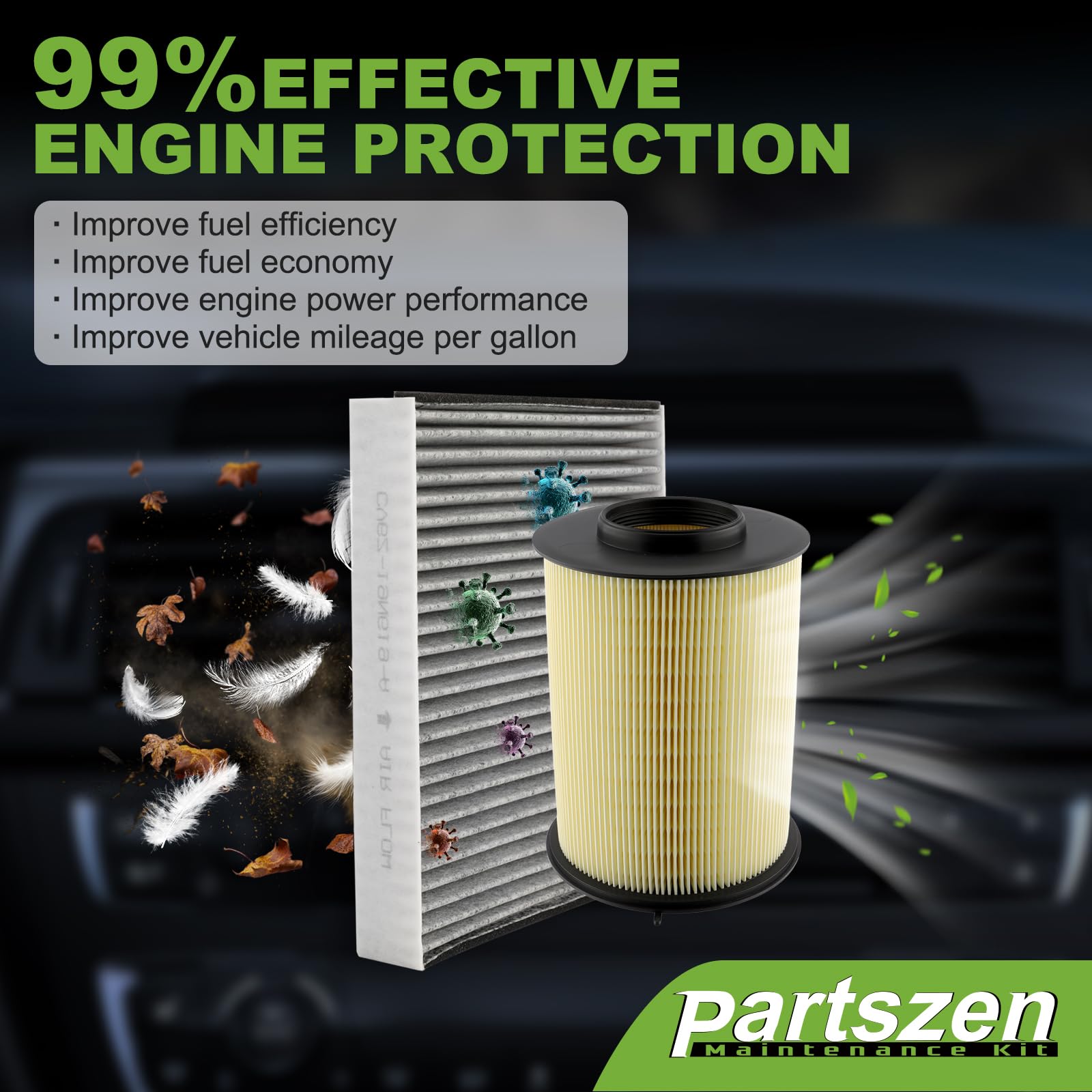 Partszen CA11114 vehicle fitment label confirms model compatibility.
