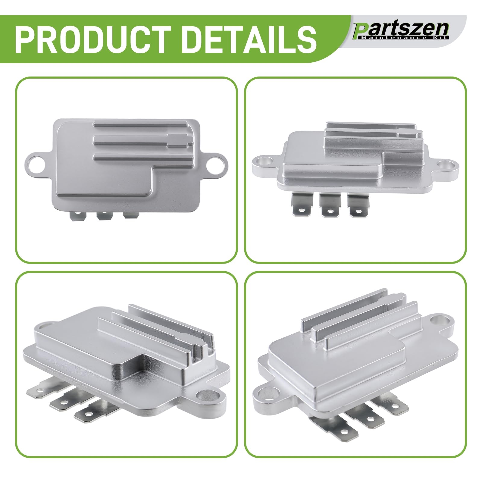 Partszen regulator illustration shows clean wiring connections for easy on-site installation.