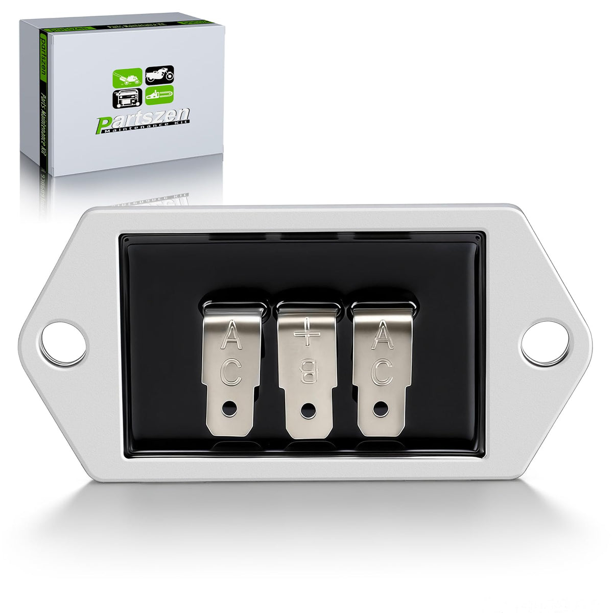 Partszen 25-403-35-S regulator-rectifier closeup shows durable connectors for Kohler engines