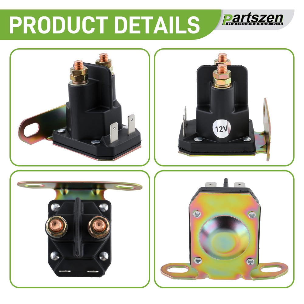 Partszen 12V starter solenoid packaging demonstrates easy replacement