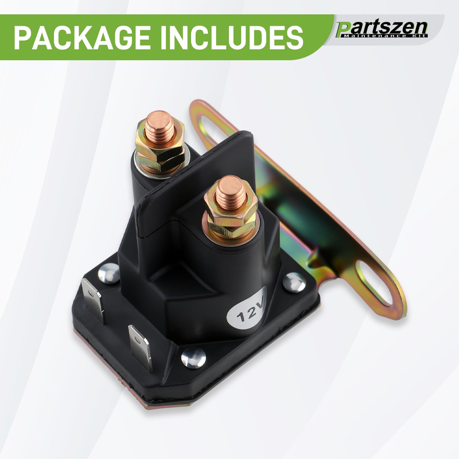 Partszen 12V solenoid with wiring harness image highlights simple installation