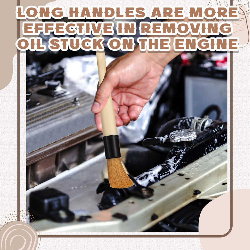 Patelai long-handle brush reaching tight engine spaces.
