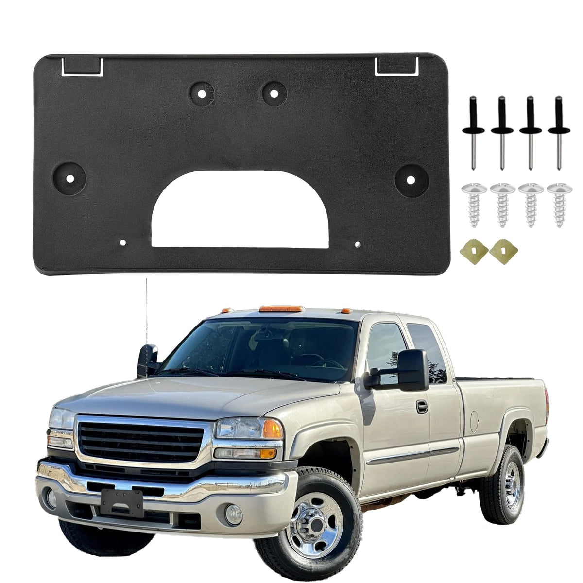 PATSWHSE front license plate bracket for GMC Sierra ensures a secure, custom-fit mount.