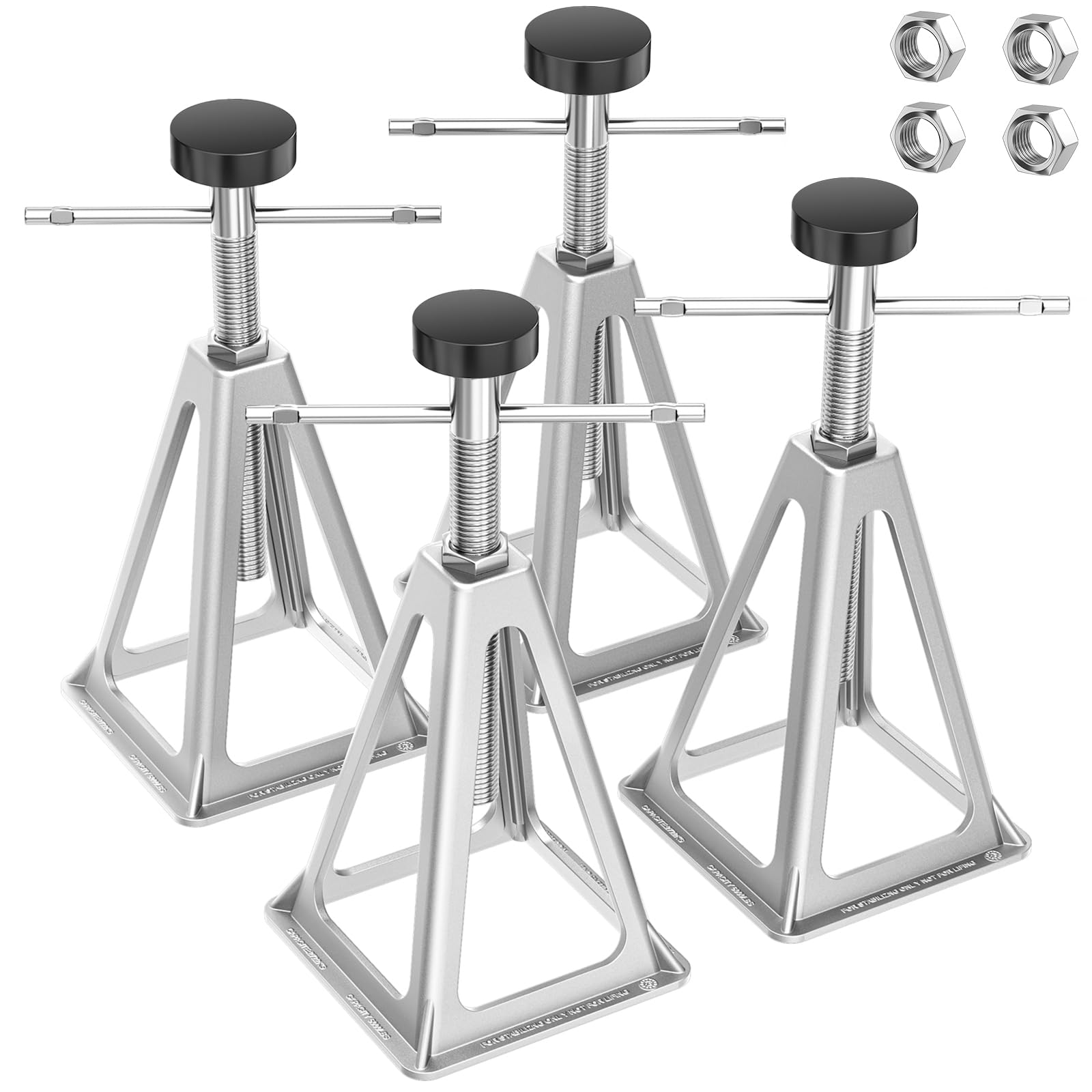 PAULINN RV stabilizer jacks in use under an RV to improve stability