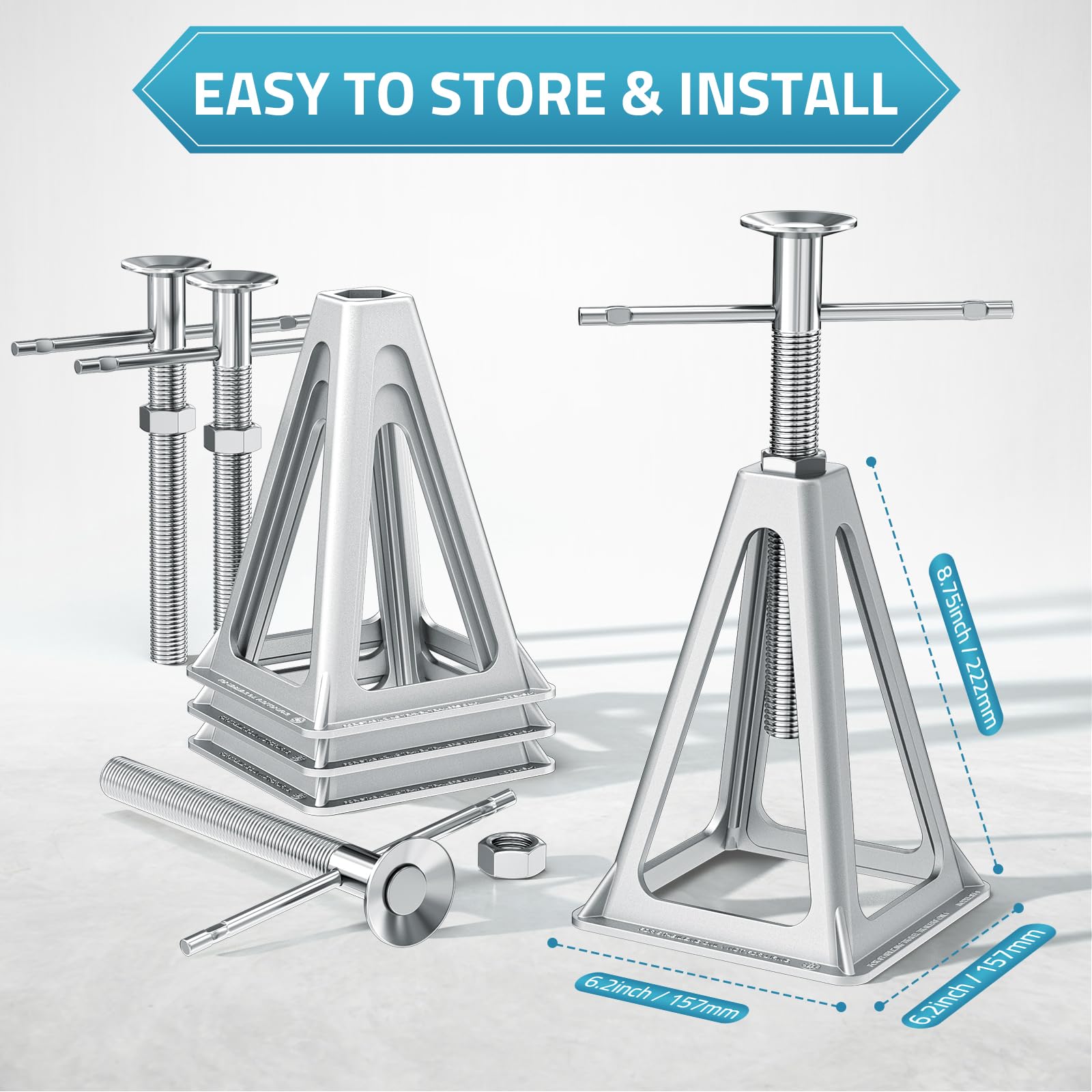 PAULINN stabilizer jacks support up to 6000 lbs beneath heavy rigs