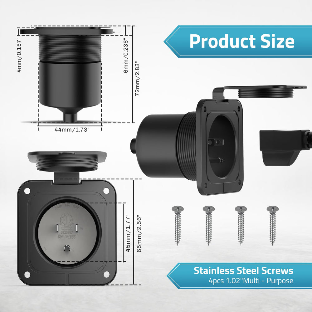 PAULINN ETL-approved inlet ensures compliance for safe outdoor power connections.