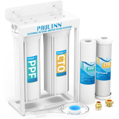PAULINN external RV dual water filter system for clean water outdoors