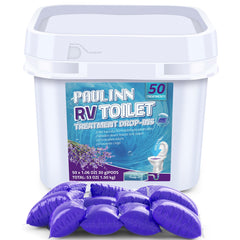PAULINN RV toilet drop-ins pack shown for odor control on the go