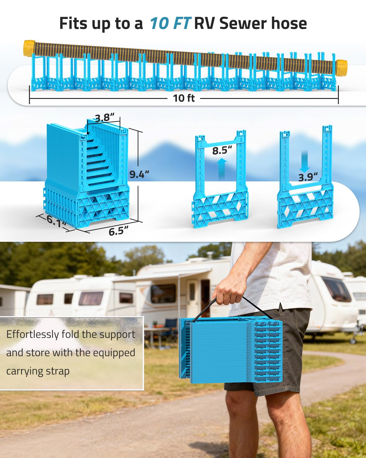 PAULLINN compatible with hoses up to 3.3 inches in diameter for versatile RV configurations.