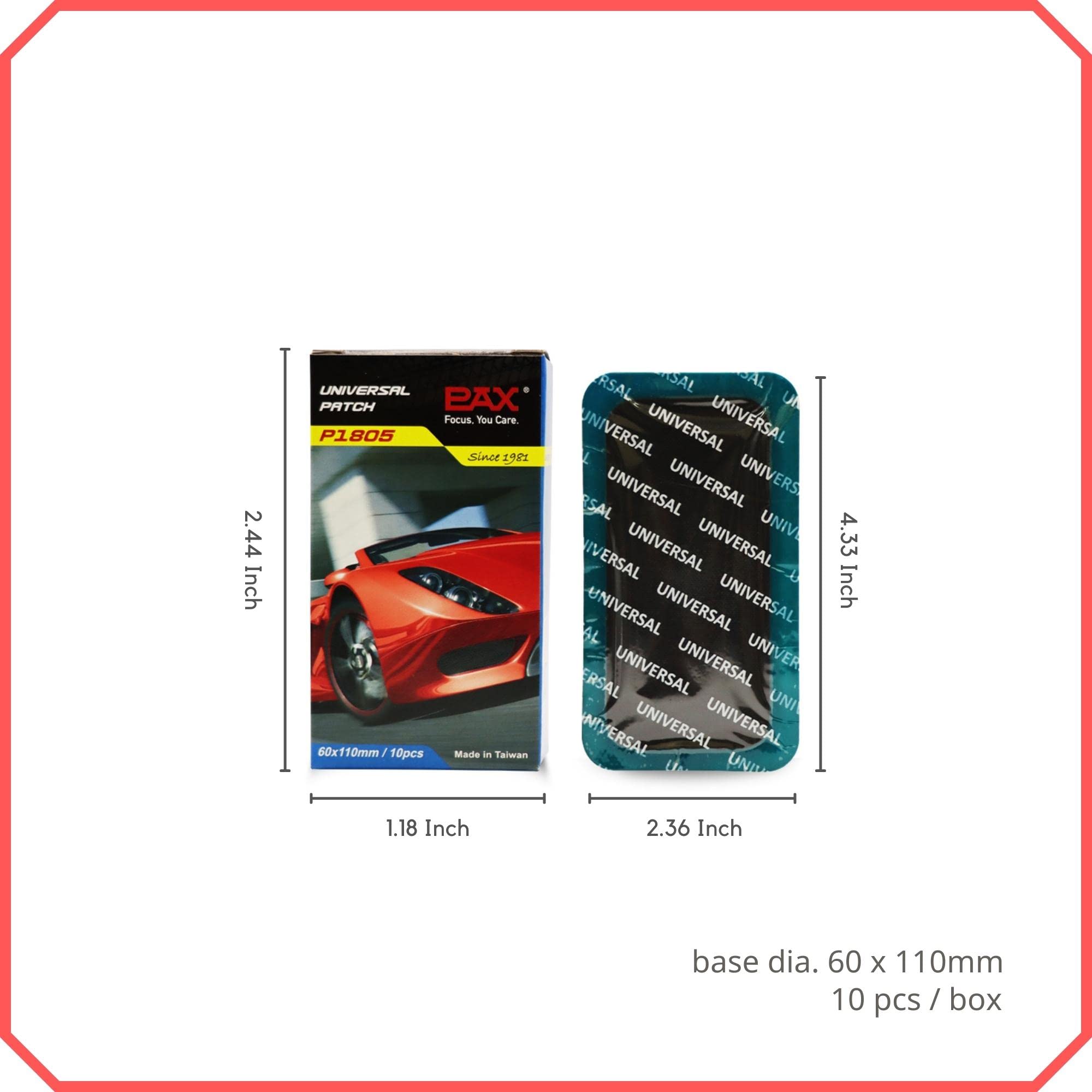 PAX patch thick rubber with feathered edge ensures durability.
