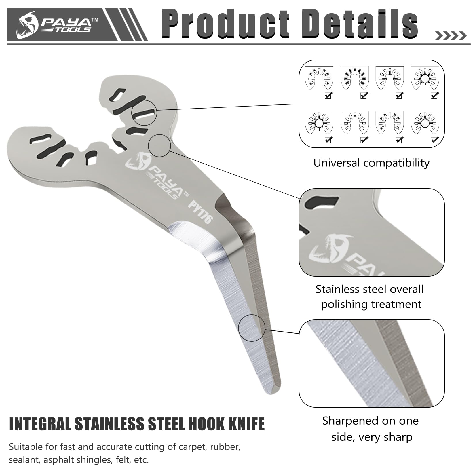 PAYA TOOLS Universal Quick Release Blade supports multi-brand tools for faster swaps.
