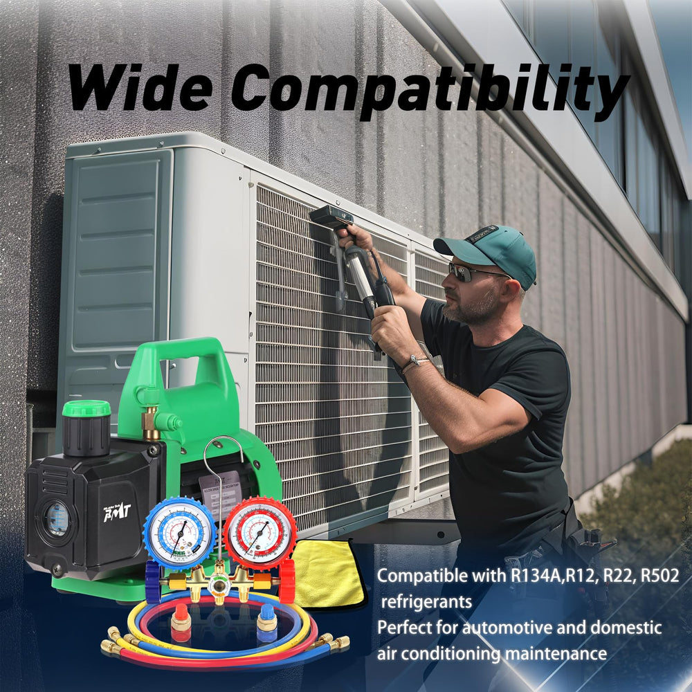 PB Motor Tech compatible with refrigerants R134A, R12, R22, and R502