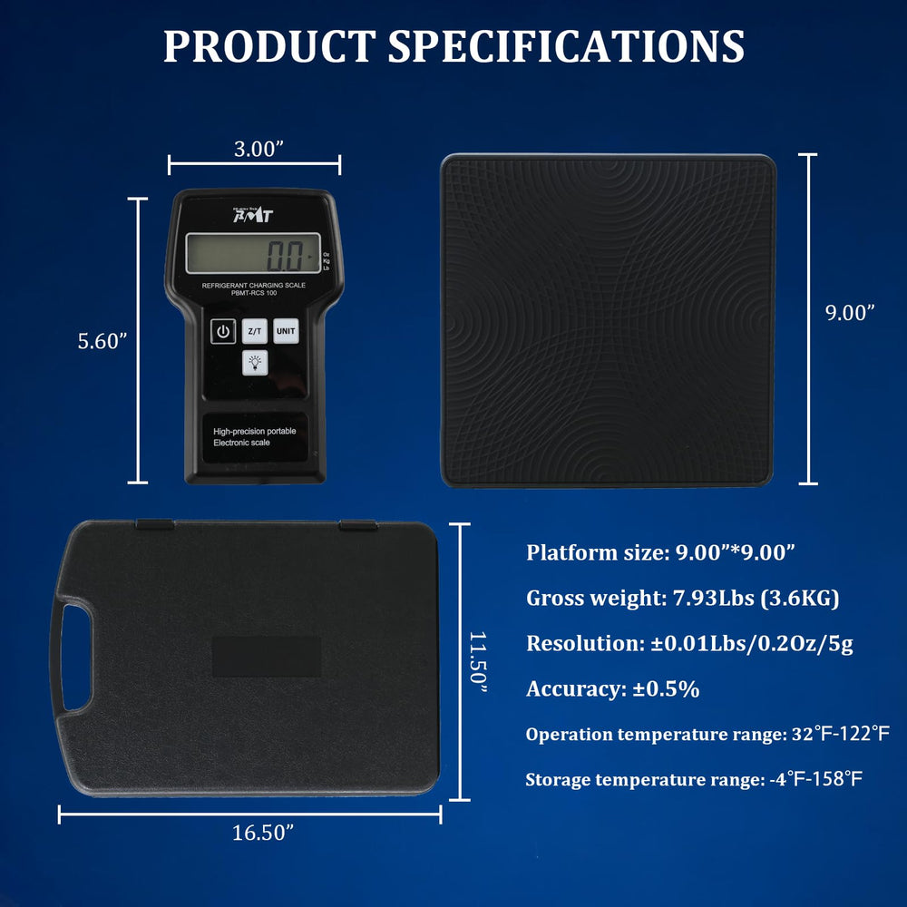 PBMT 220lbs scale back view showing rugged case for portable use.