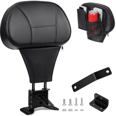 PBYMT driver backrest installation on Harley for improved comfort.