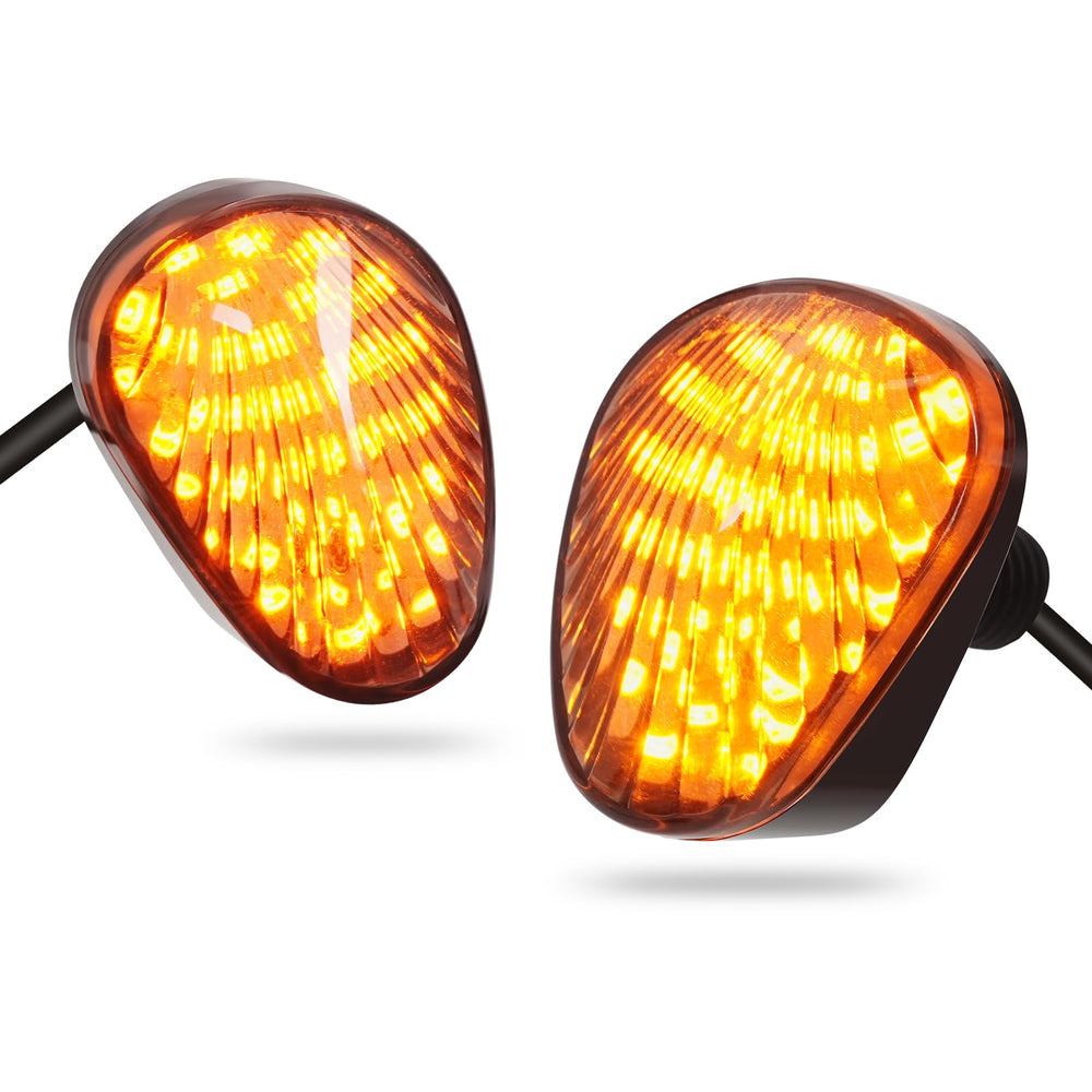 PBYMT flush-mount turn signal front view with amber lens for improved nighttime visibility