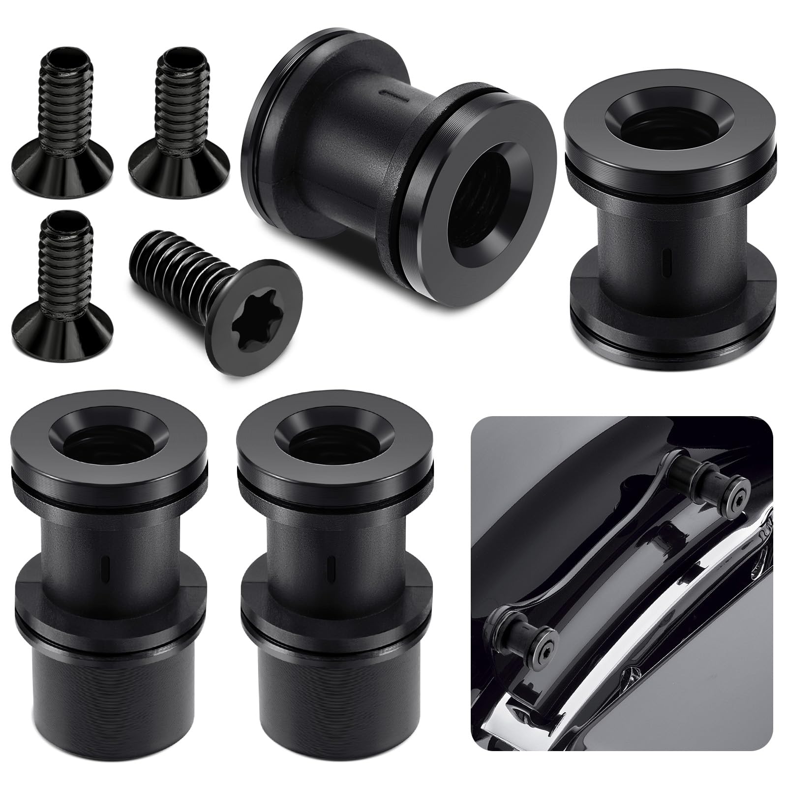 PBYMT four-point docking hardware kit packaging shows complete mounting components for Harley Touring bikes.