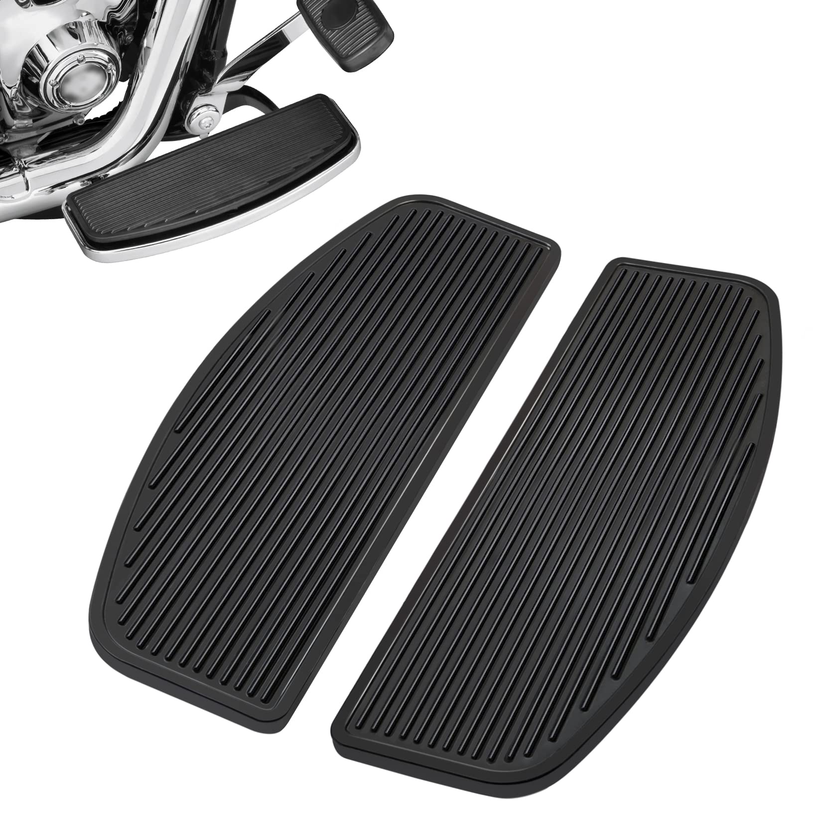 PBYMT front footboard rubber insert on a Harley, improves grip and leg room.