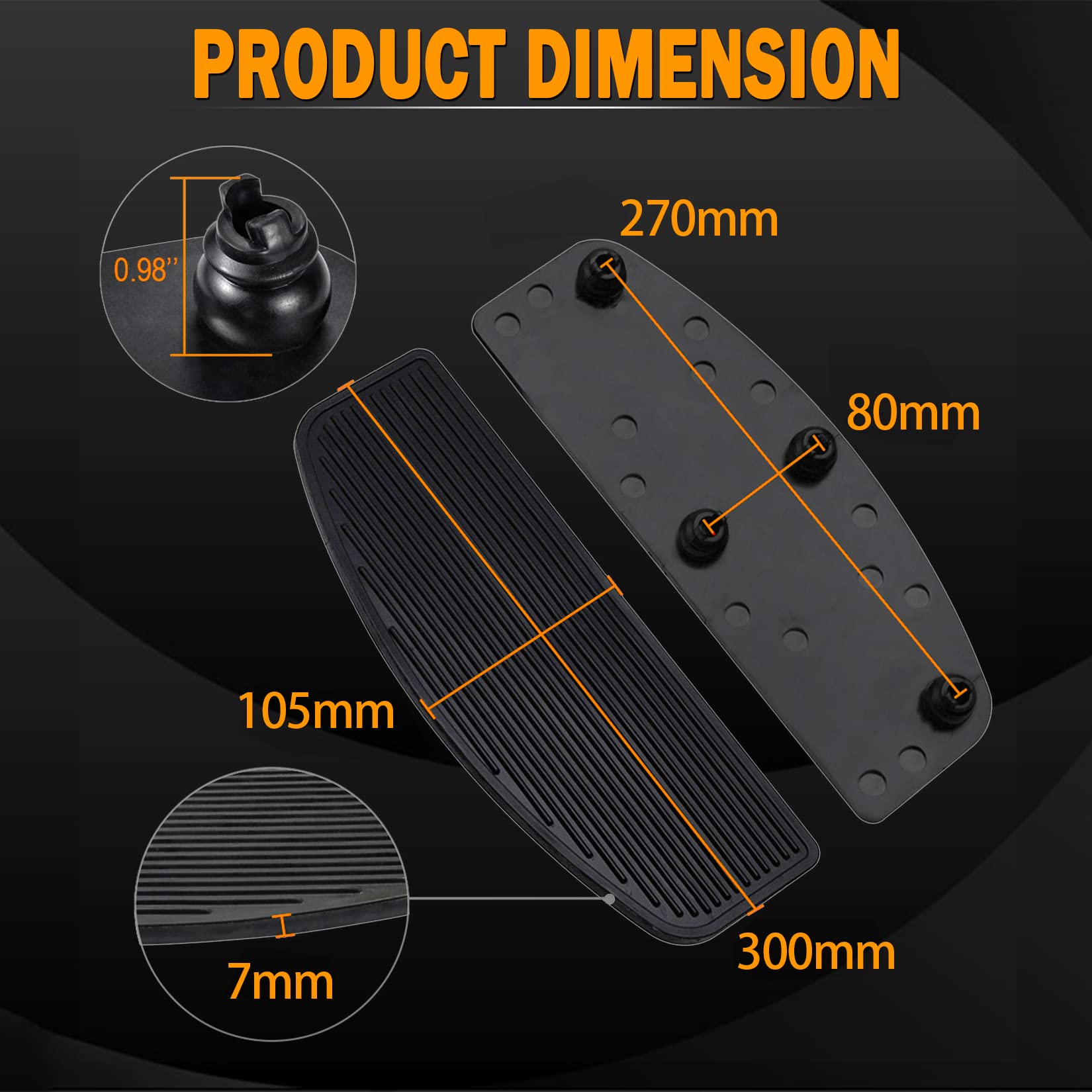 Rider footboard pad installed on a Harley Touring model.