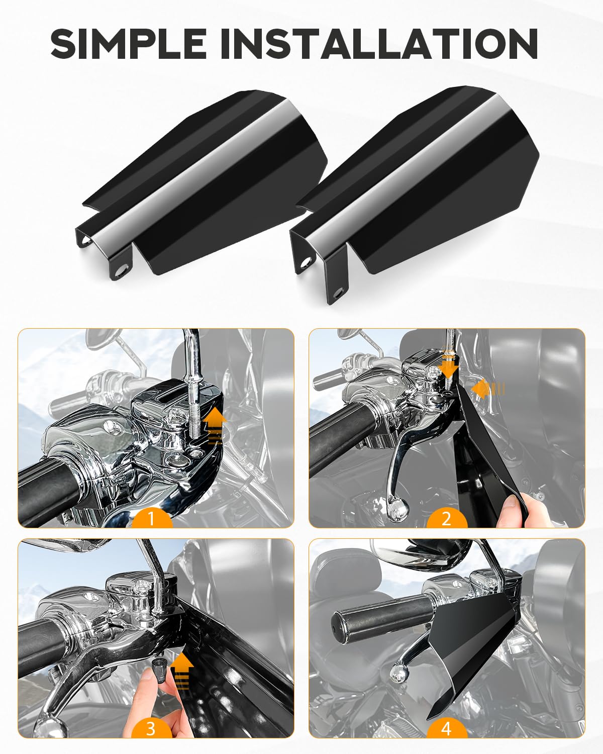 PBYMT handguards with rugged stainless steel construction for rough roads.