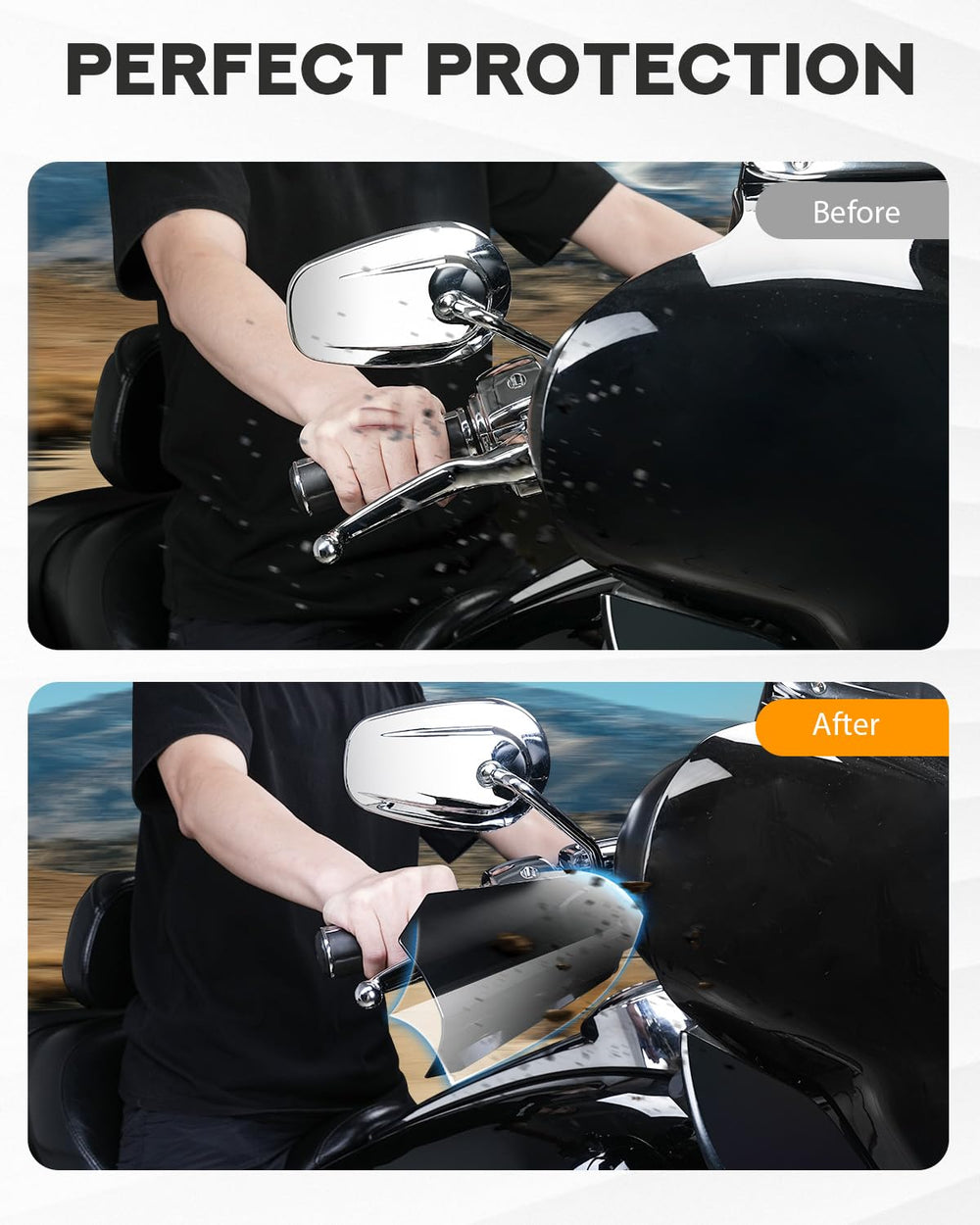 PBYMT gloss black guards on Harley stylish and protective.